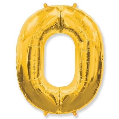 Фольгированный Шар - Цифра "0-золото" (1 метр)