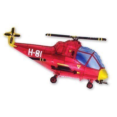 Фольгированный шар фигура " Вертолет красный "