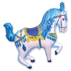 Фольгированный шар фигура " Лошадь Цирковая синяя "