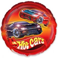  Фольгована куля "коло червона Hot Cars"