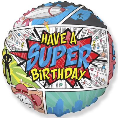  Фольгована куля "коло Super Birthday"